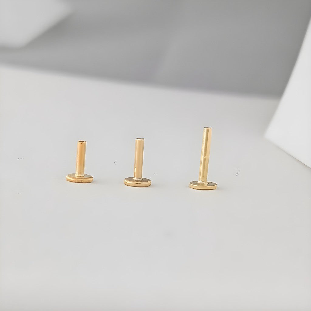gold stud flatback earrings