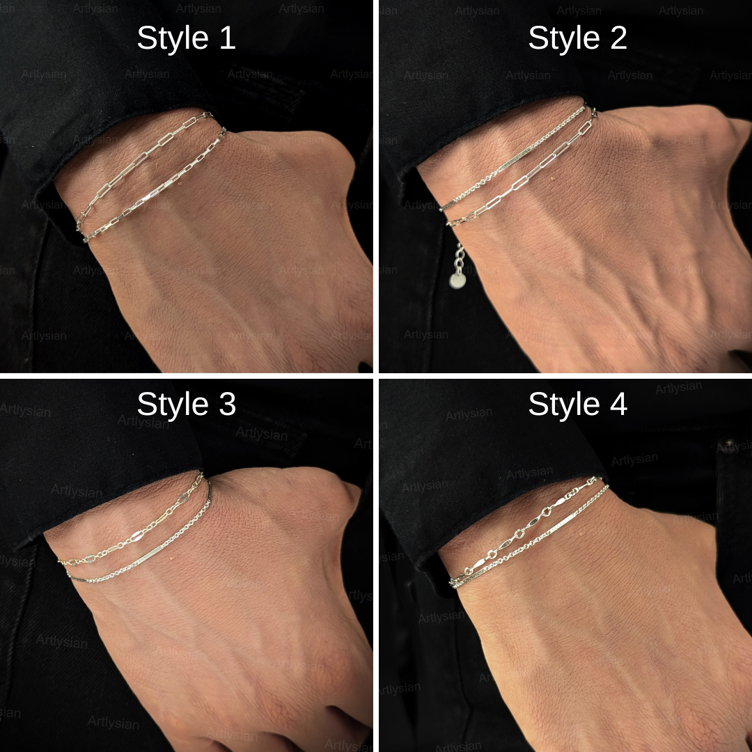 Sølv stable armbånd