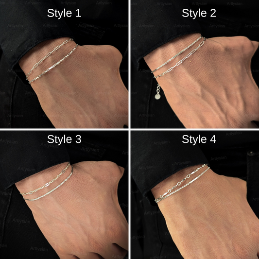 Sølv stable armbånd