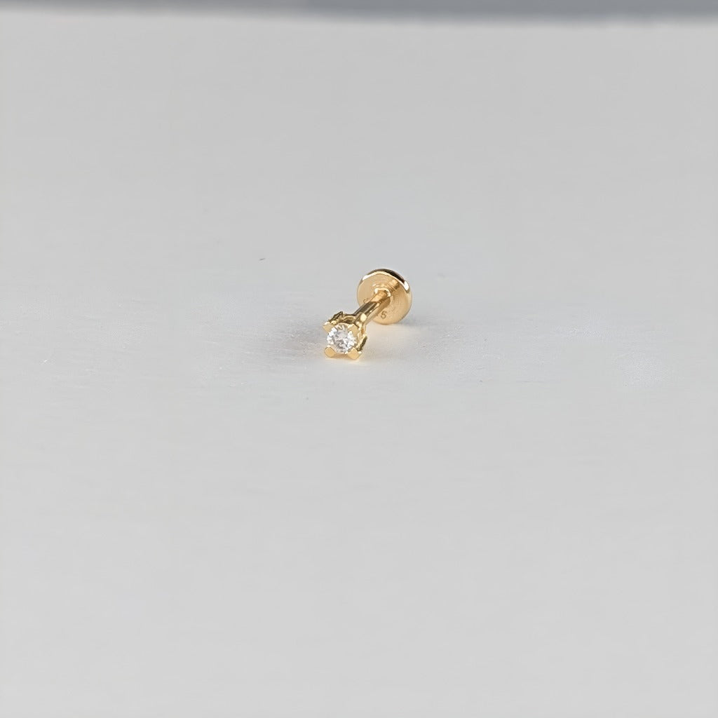 Sett med 3 Kjede Øredobber – Flatback Piercing i Gull - Helix piercingsmykker