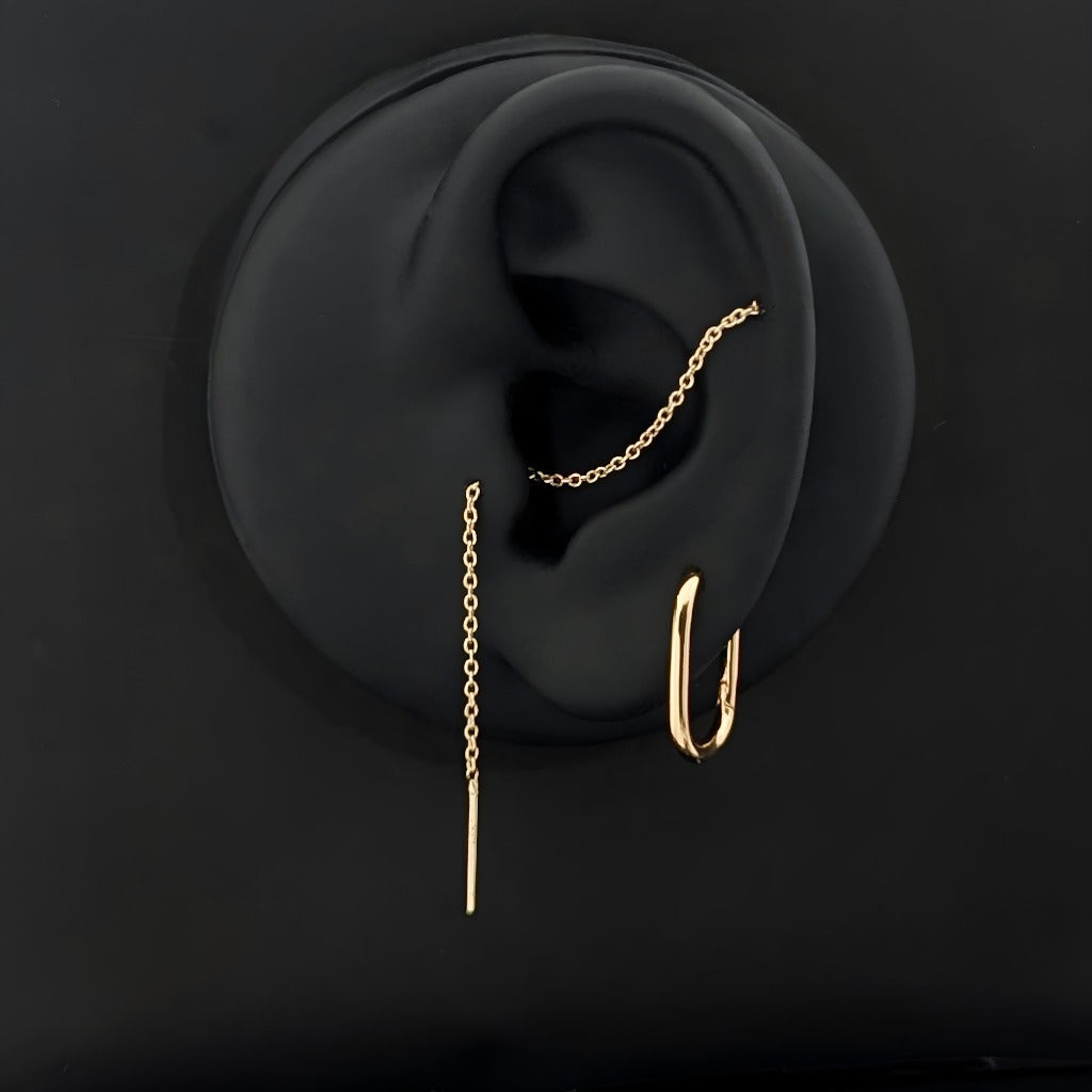 Minimalistisk øredobb-sett (2 stk) – helix smykker & earring stack