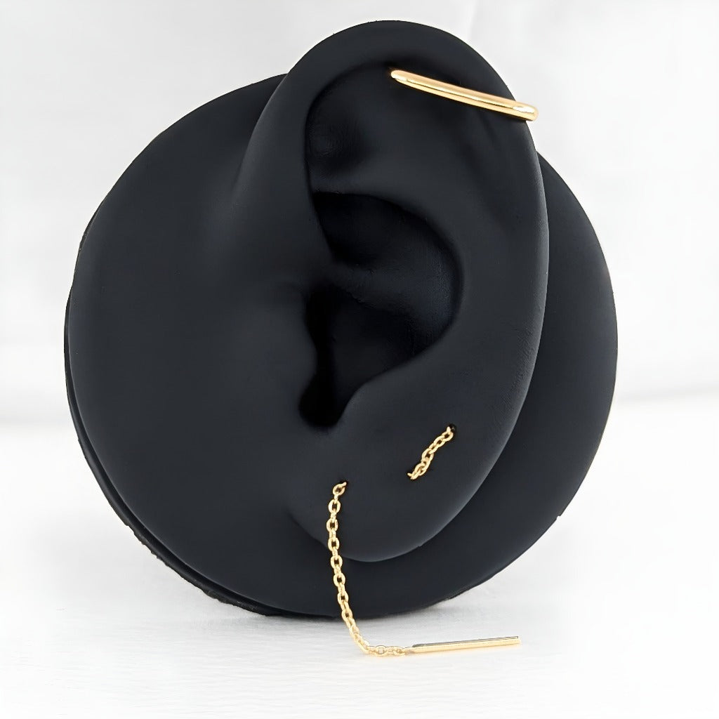 Minimalistisk øredobb-sett (2 stk) – helix smykker & earring stack