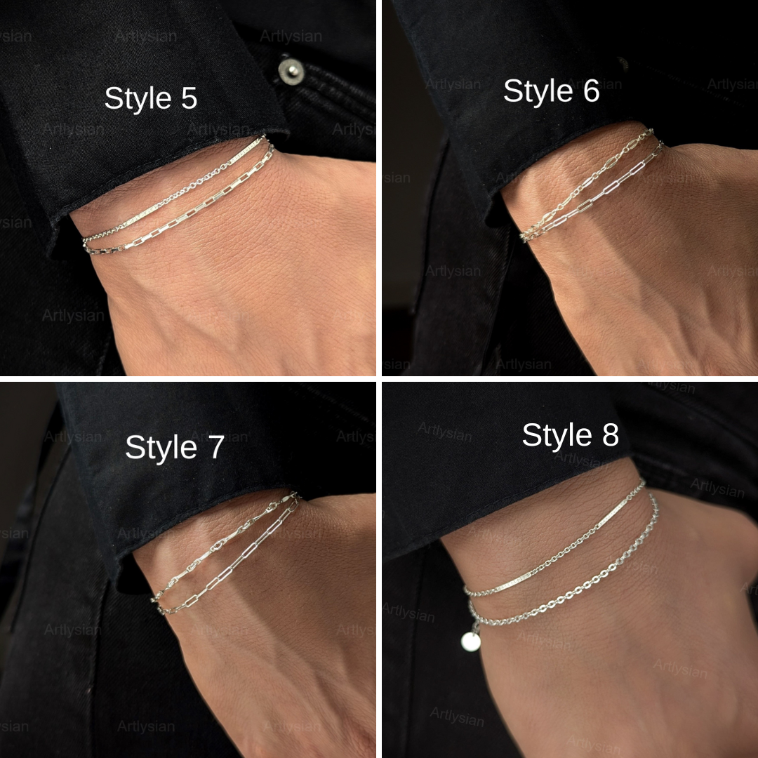 Sølv stable armbånd
