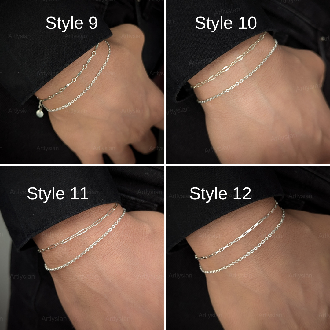 Sølv stable armbånd