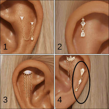 Labret stud flatback - Ørepynt 16G 14k Gullbelagt Sølv, Intern Gjenging – Helix & Tragus Smykker (12 Varianter)