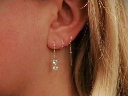 Threader Earrings with Cubic Zircons