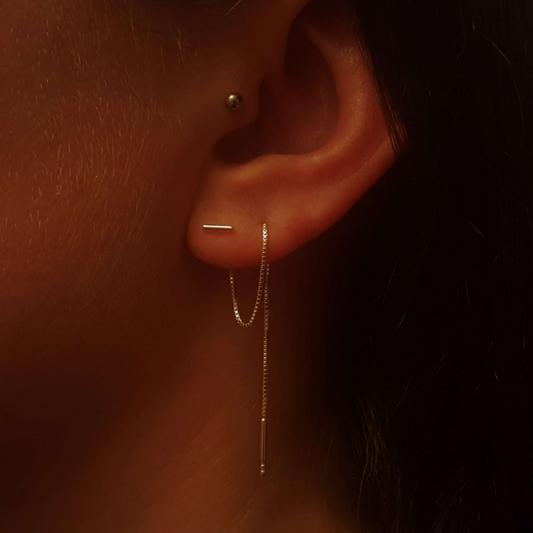 Hengende Øredobber - Helix Kjede - Lange To/Flere  Hull - Threader Earrings - Bestselger