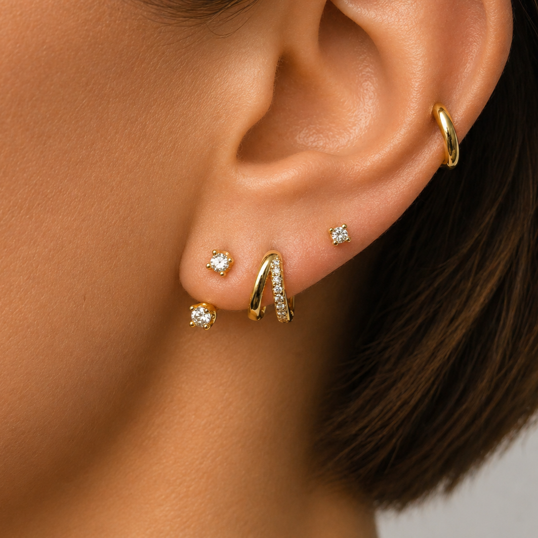 flatback and hoop earrings