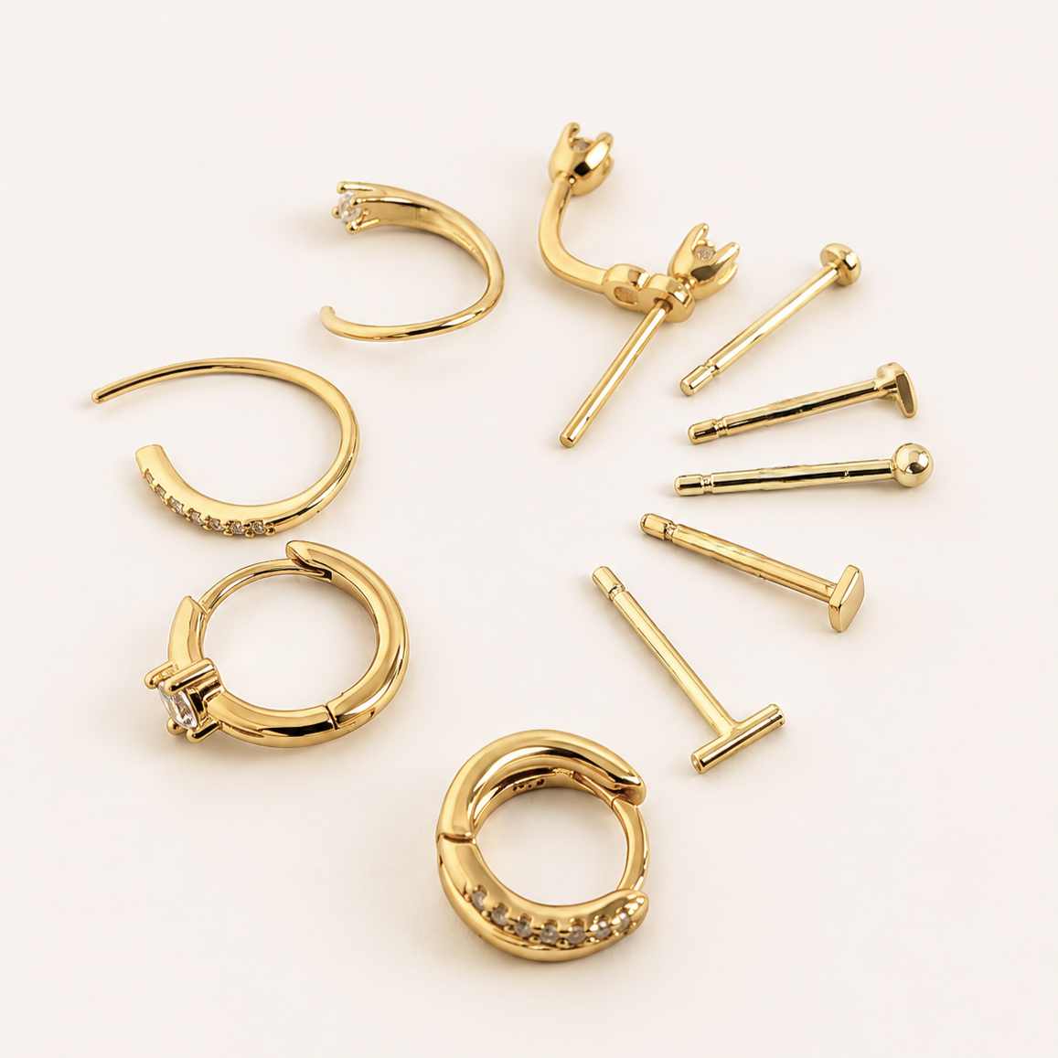 nickel free earrings in gold