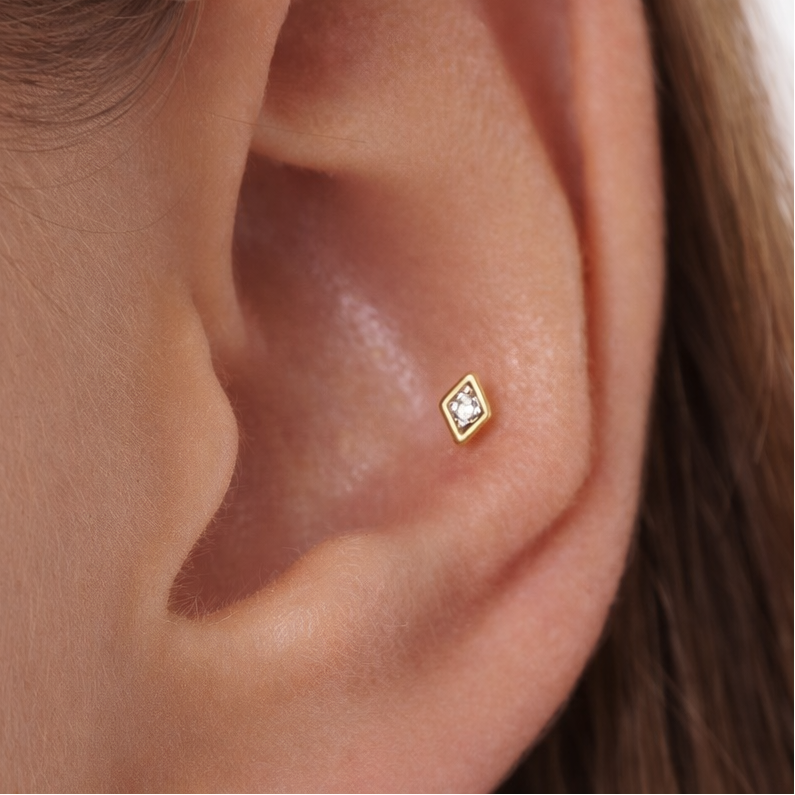 diamond zircon gold flat back