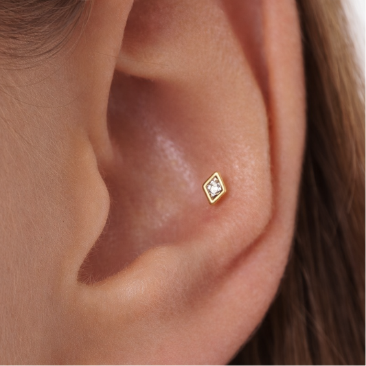 diamond zircon gold flat back