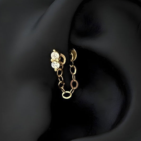 Helix Anti Forward piercing earring gold 