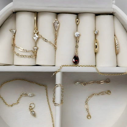 12 earrings + 4 charms + jewelry box. Whole set.