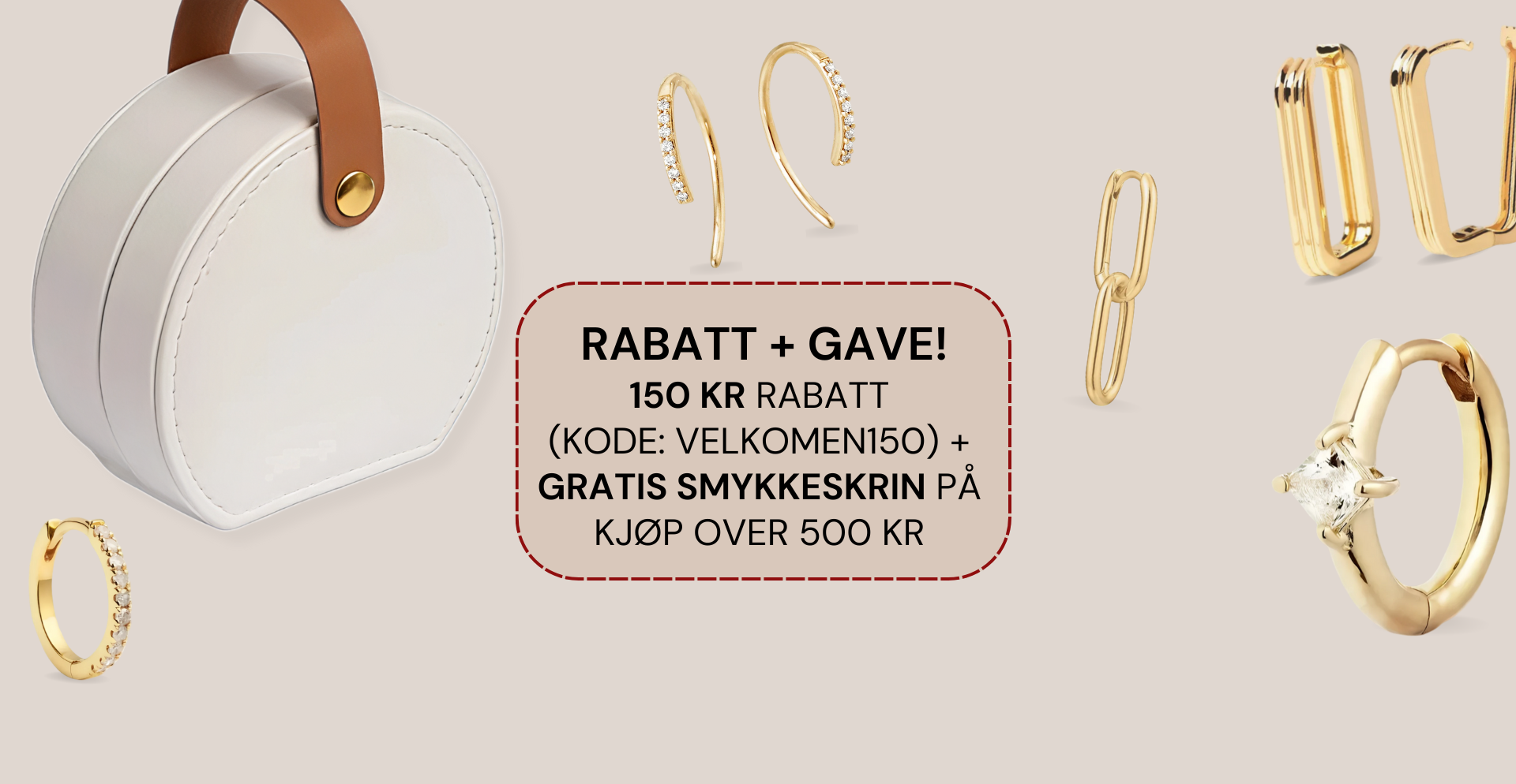 Gull hoops for dame gave gratis smykkeskrin