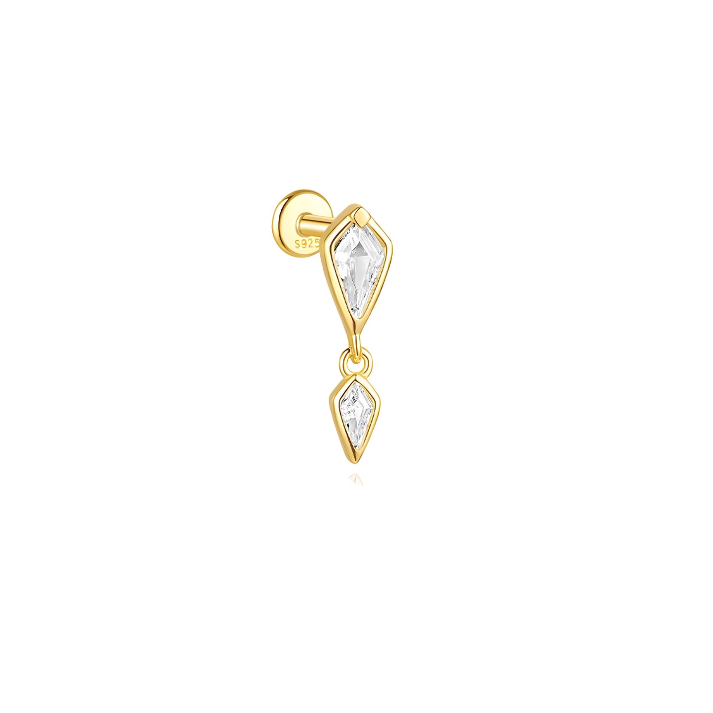 gull øredobber flatback gold earrings flatback kite dangle piercing jewelry