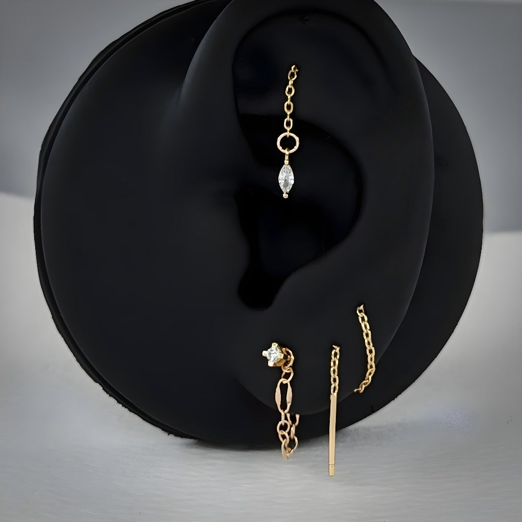 piercing øredobber stud labret