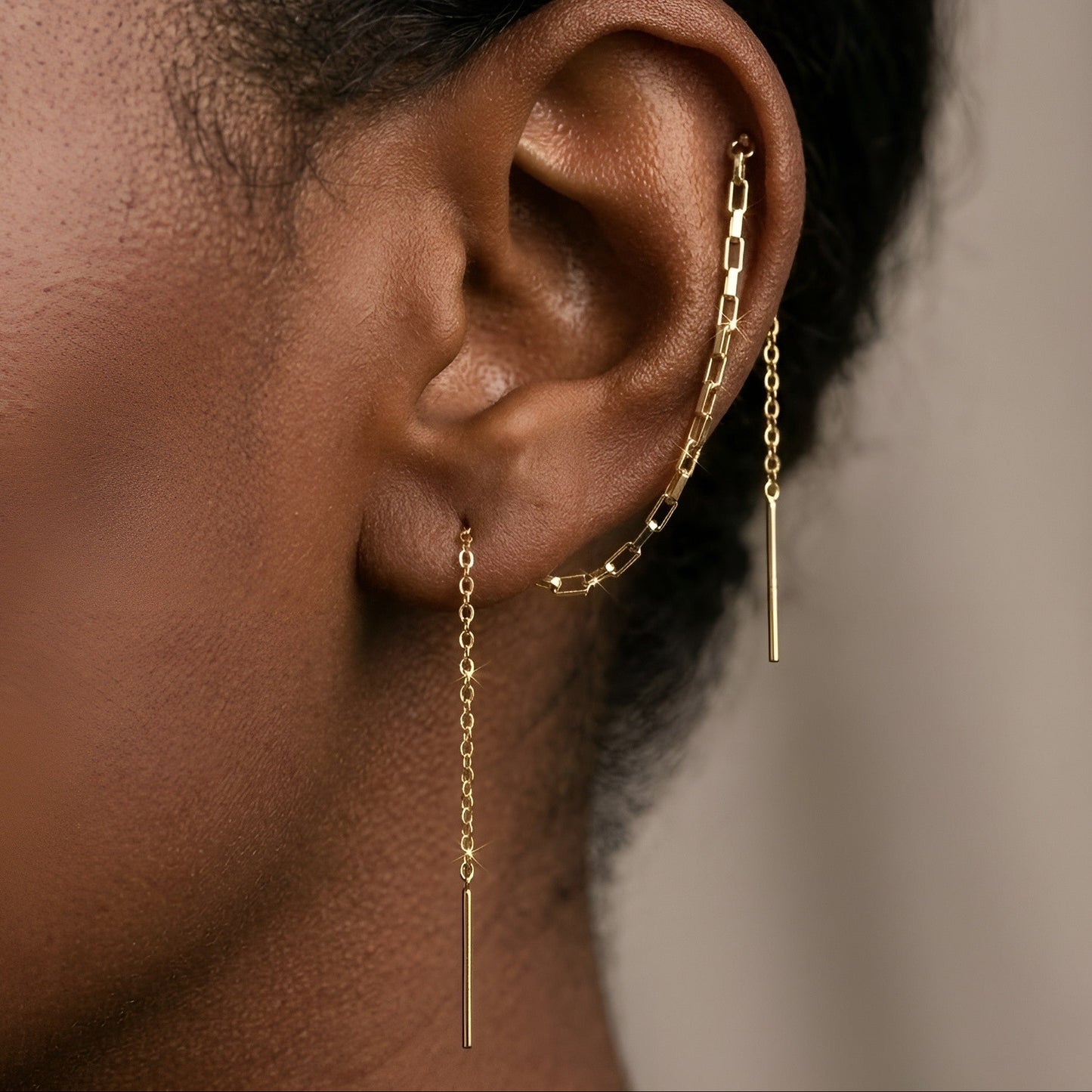 Dame lange hangende helix to lobe øredobber