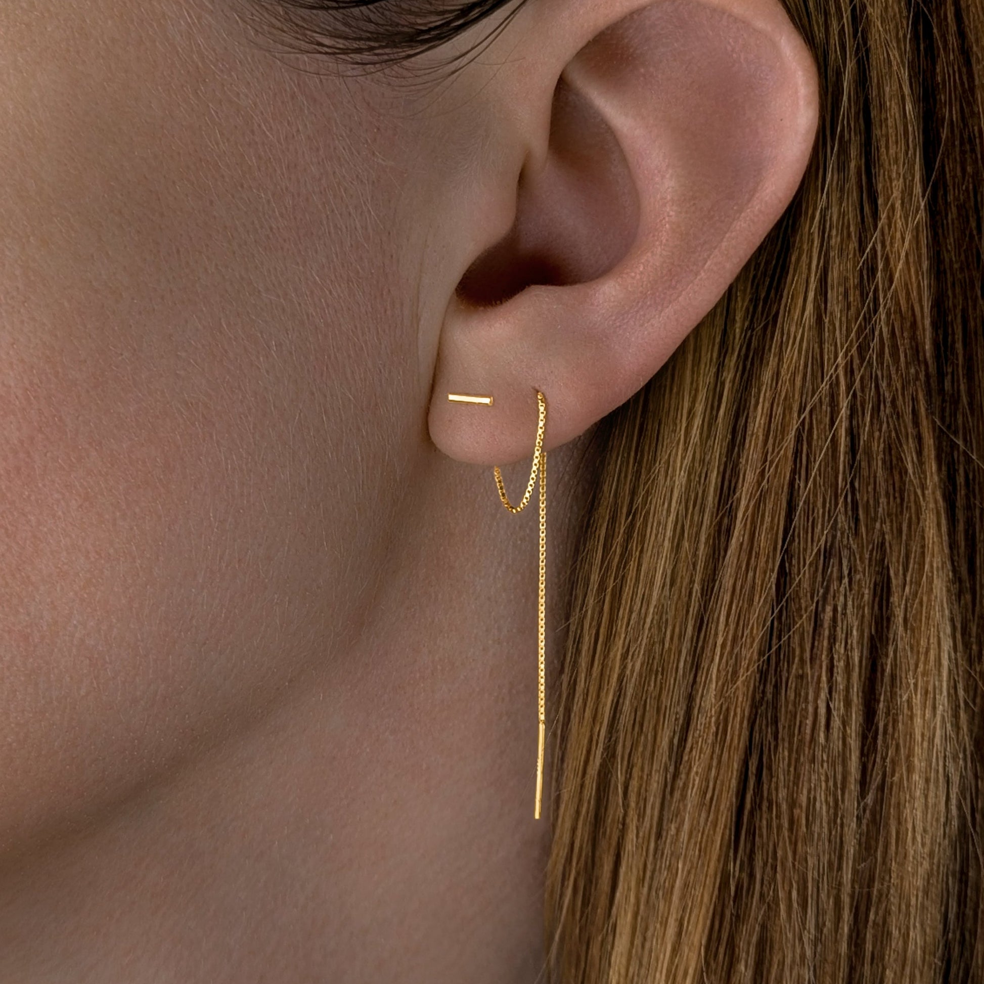 Kjede øredobber doble piercing