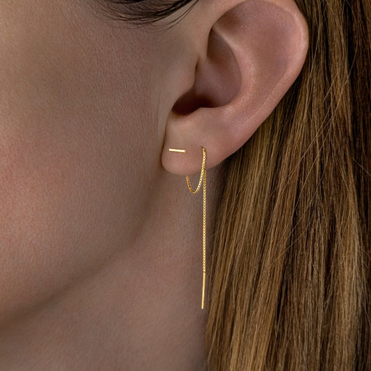 Kjede øredobber doble piercing