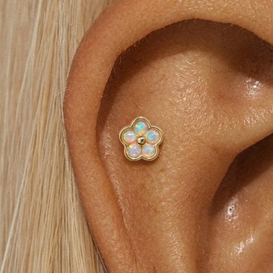 Gull flatback øredobber