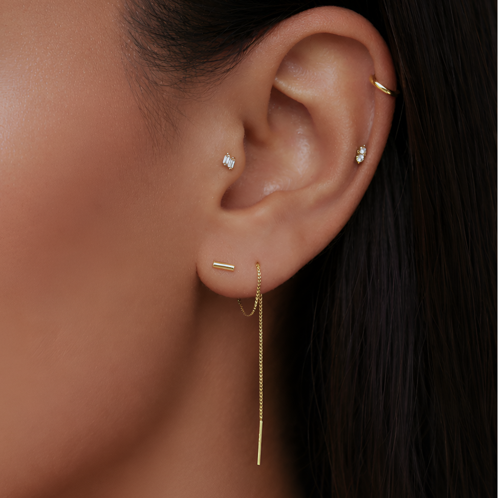 Ear piercing earrings set, helix jewelry, Tragus earring, Helix smykke, tragus piercing