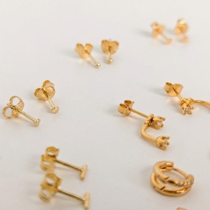 Små studs og hoops i forgylt sterlingsølv