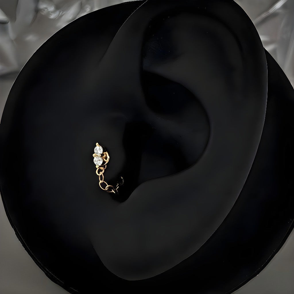 front back chain stud in gold