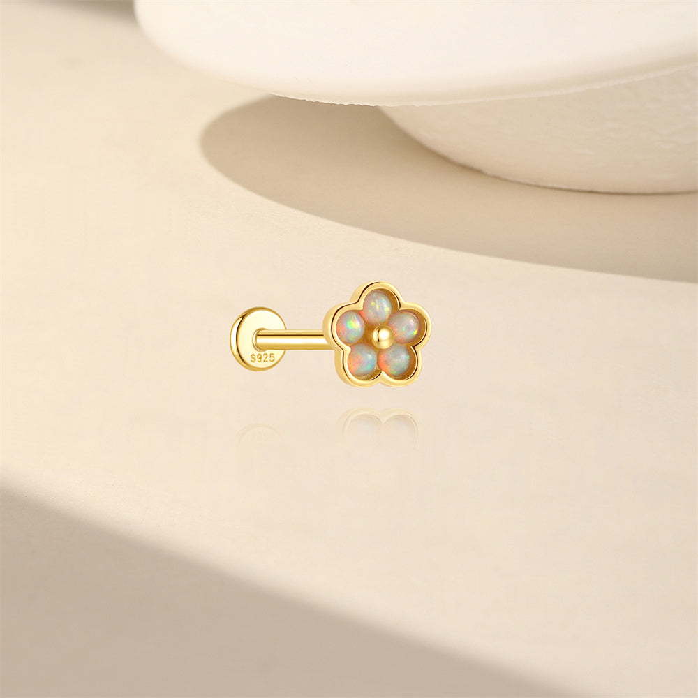 Opal helix øredobb I Ear Piercings I Flatback Øredobb I Labret Stud - Artlysian