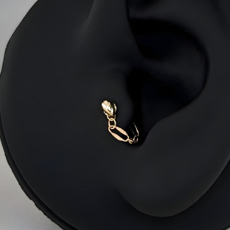 Tragus teardrop earring with chain