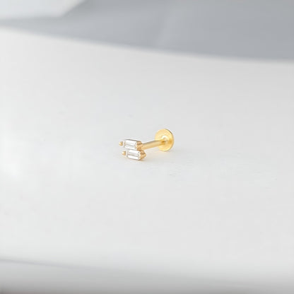 Liten cz rektangulær flatback stud