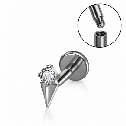 Flatback conch piercing i titan av implantatkvalitet ASTM F136, allergivennlig og komfortabel.