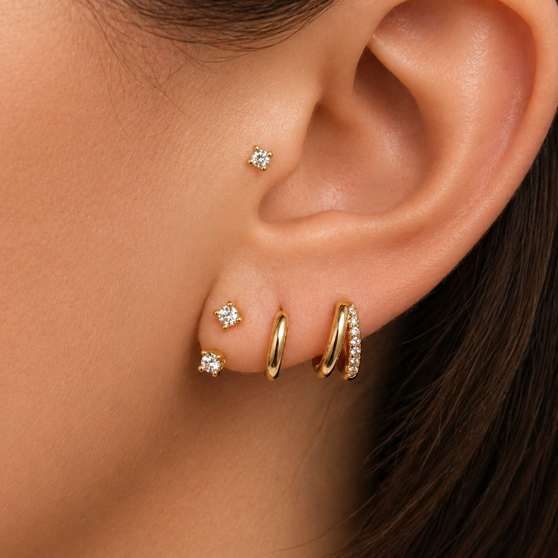 minimalist earring stacks