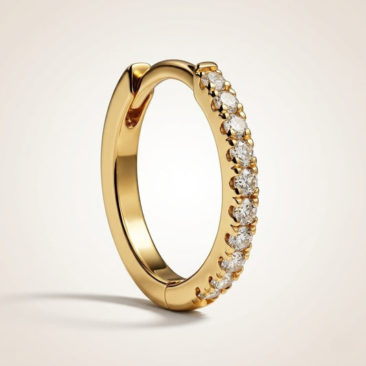 AURORA Gullbelagte Hoop Øredobber med Steiner – 925 Sølv, Nikkelfri (Par)