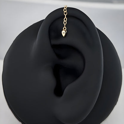 stud earring with chain