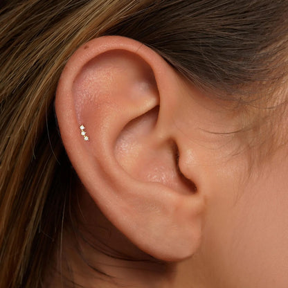 dainty simple 3 stones helix piercing jewelry