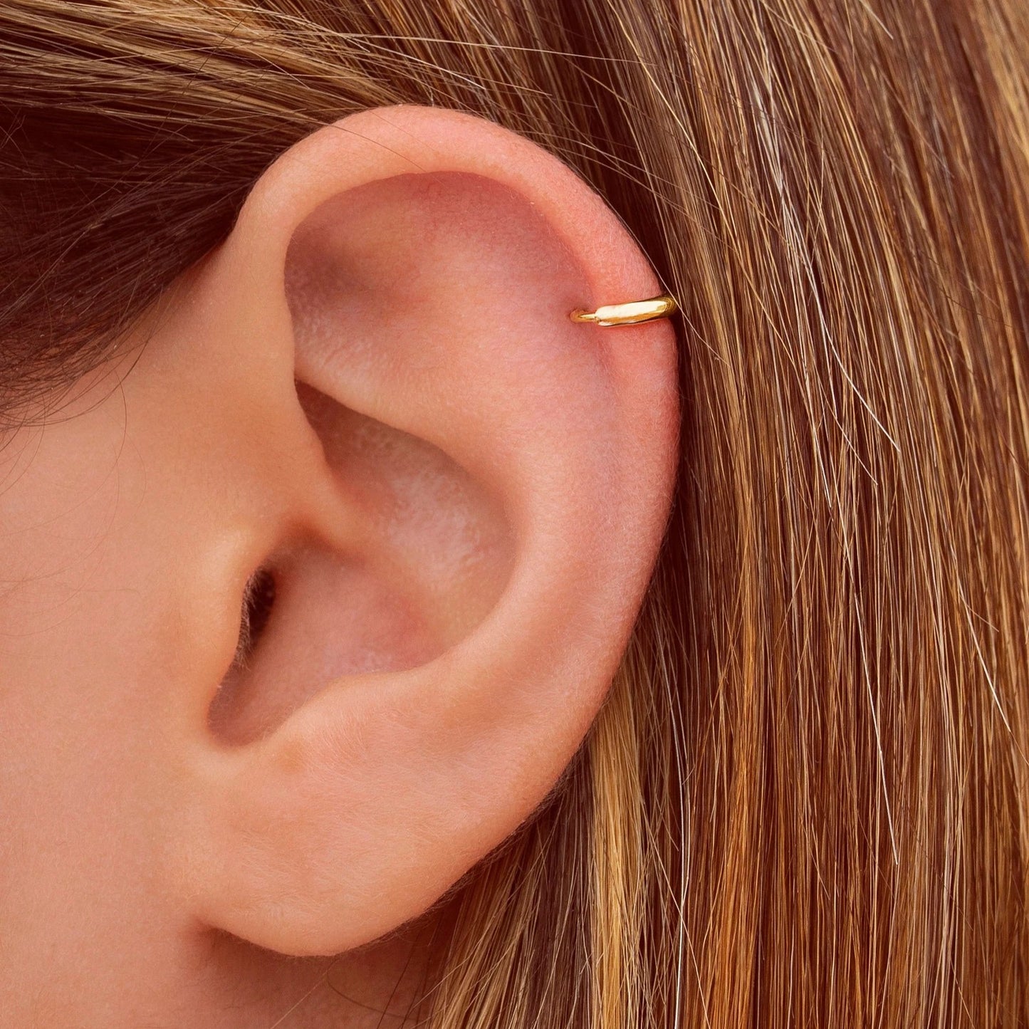 4-pk Gull Øredobber: Sett med bestselgere – Nikkelfri Øre-stack i Gullbelagt Sølv | Gull øredobb-sett med Flatback, Hoop & Threader til Piercing