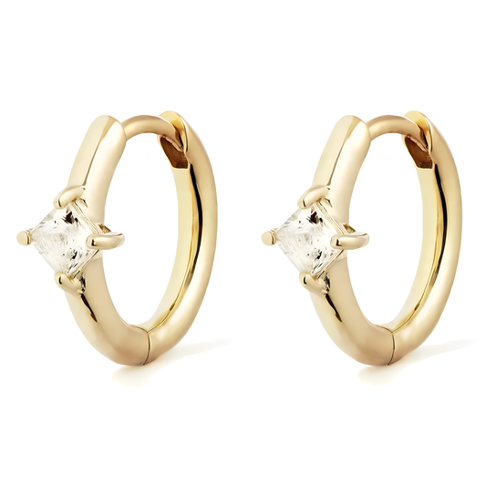 NOVA Small Gold Plated Earrings with Stone