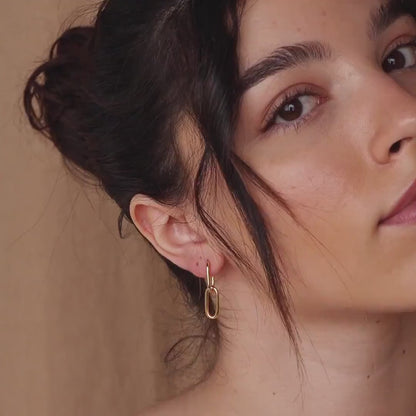 KIM Dobbel Paperclip Hoop Øredobber i Gull – Binders Øreringer Dame (Par)