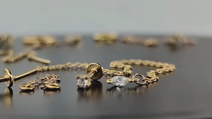 Øredobb Sett med Smykkeskrin – 11 Øredobber + 4 Add-ons for Helix, Tragus, Conch & Øreflipp