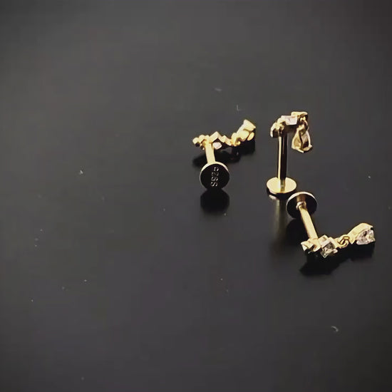 Øredobber med skru bakdel