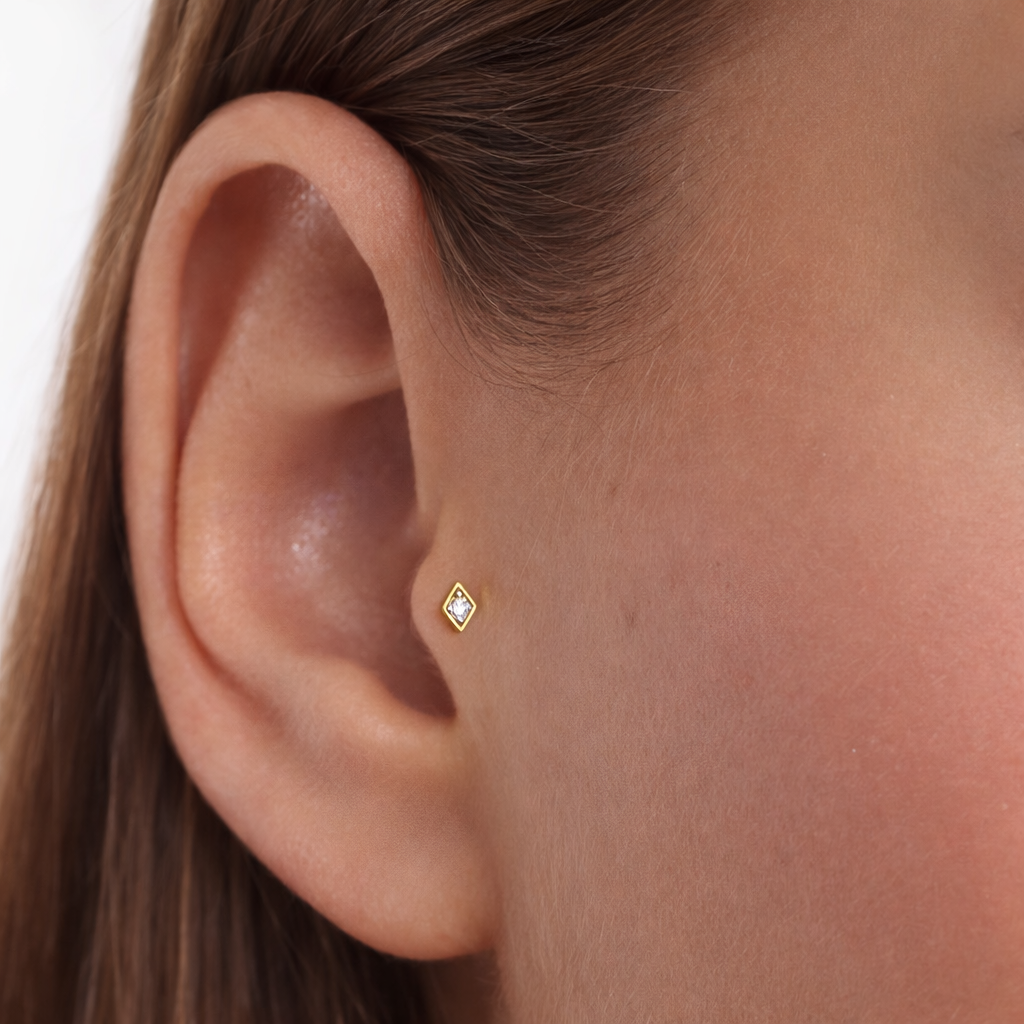 Helix, Conch, Tragus Piercing Øredobb med Flat bakdel - Cartilage Ear Piercings - Flatback Øredobber 2 Helix Smykke & Tragus Piercing Labret